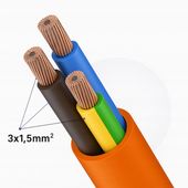 PRZEDŁUŻACZ OGRODOWY BUDOWLANY DO KOSIARKI PODKASZARKI GRUBY 20m 3x1,5mm