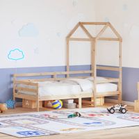 Łóżko dzienne z daszkiem, 80x200 cm, lite drewno sosnowe