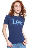 LEE T SHIRT DAMSKI SLIM LOGO TEE BLUEPRINT L43KEHLH XS