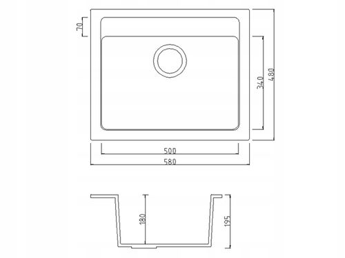 ZLEWOZMYWAK ZLEW GRANIT 58x48 + SYFON 8 kolorów na Arena.pl