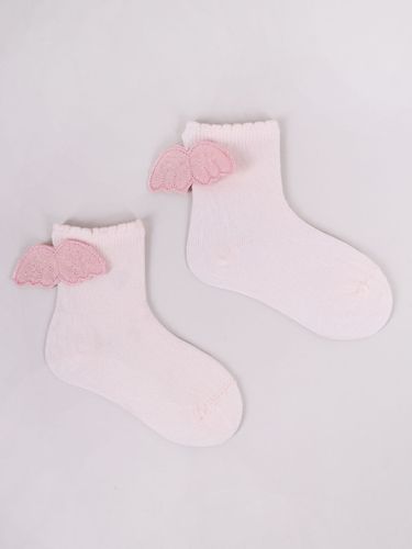 Skarpety dziewczęce bawełniane gładkie ze skrzydłami 3PAK 23-26 YOCLUB na Arena.pl