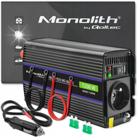 PRZETWORNICA SAMOCHODOWA AKUMULATORA 12V 230V 600/1200W QOLTEC MONOLITH USB