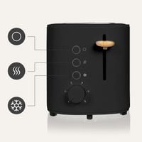 Toster Zeegma Wood Black 820W 6 stopni opiekania 2 Tosty Tacka na okruchy
