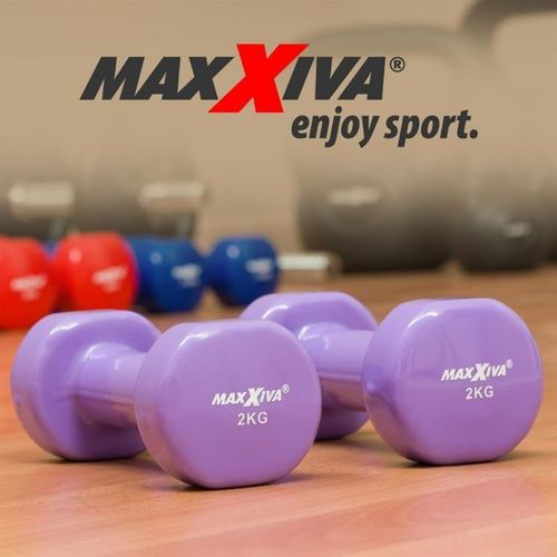 MAXXIVA Zestaw hantli winylowych 2 x 2 kg, fioletowy na Arena.pl