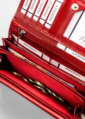 skórzany portfel damski w orientacji poziomej na zatrzask - 4u cavaldi na Arena.pl