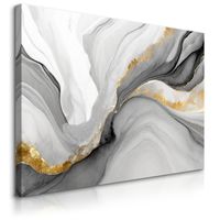 Obraz Canvas Do Sypialni Szary Marmur Abstrakcja Styl Glamour 100cm x 70cm