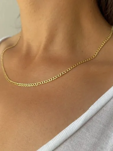 ZŁOTY ŁAŃCUSZEK pr.585 PANCERKA NASZYJNIK 45cm zdjęcie 1