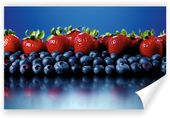 Fototapeta kuchenna PREMIUM STRUKTURA ZMYWALANA owoce truskawki i jagody