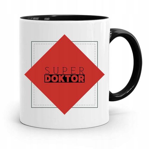 Kubek Czarny Prezent Dla Doktora Super Doktor Z Nadrukiem Ze Zdjęciem na Arena.pl