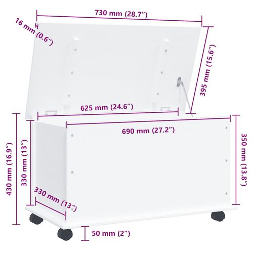Skrzynia do przechowywania ALTA, kółka, 73x39,5x43 cm, sosnowa na Arena.pl