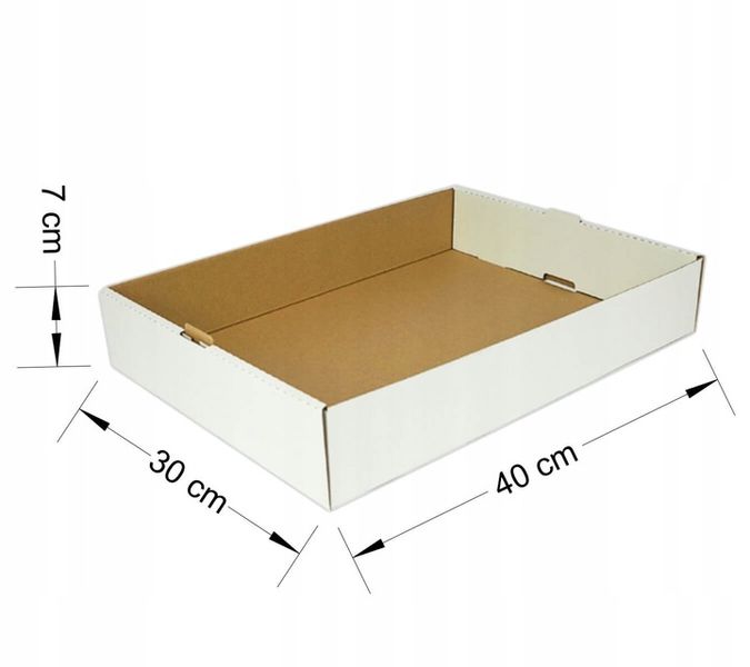 Tacka na ciasto biała 40x30x7 cm pudełko opakowanie karton na babeczki zdjęcie 2