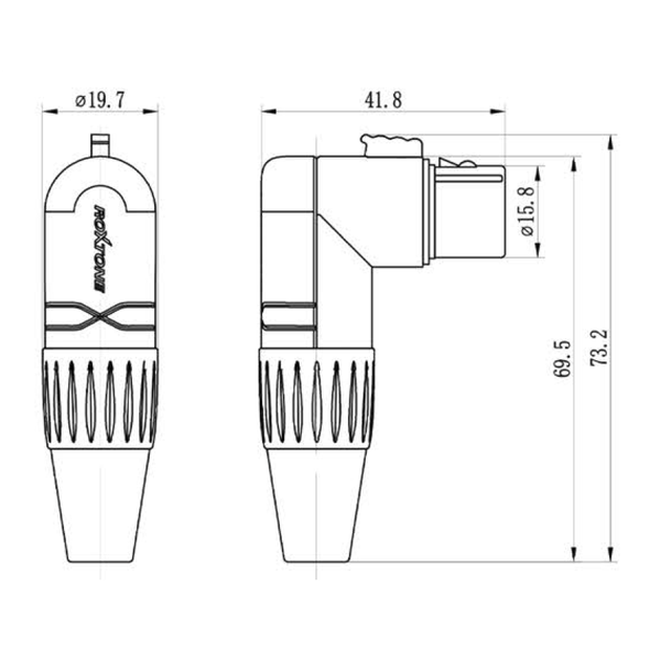 Roxtone Gniazdo kątowe XLR nakablowe RX3RFP-NT zdjęcie 3