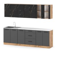 Kuchnia Nowoczesna Modułowa Z Blatem Remino 2.6m Wotan San Sebastian Szary