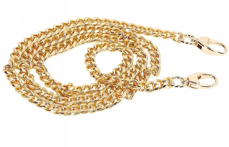 Pasek Do Torby Torebki Łańcuch Długi Złoty Masywny zdjęcie 6