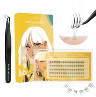 Rzęsy bondingowe NAGARAKU MIX 5-8mm DIY wielokrotnego użytku Z KLEJEM