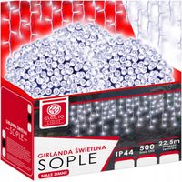LAMPKI ZEWNĘTRZNE SOPLE LED 500 22,5M ŚWIATEŁKA ŚWIĄTECZNE CHOINKOWE +FLASH