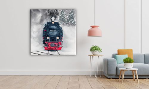 OBRAZ NA PŁÓTNIE 056 Lokomotywa 30x30cm na Arena.pl