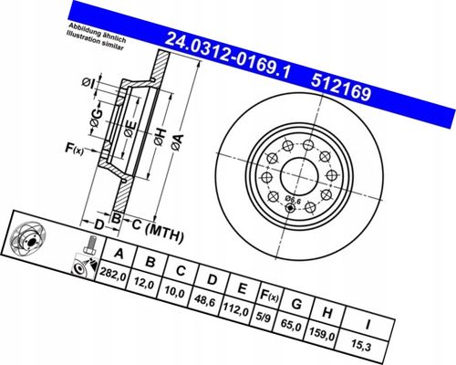 TARCZA HAM TYL 282X12 P POWER DISC ATE na Arena.pl