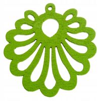 Drewniana zawieszka MUSZLA ażur 50mm zielony 1szt.
