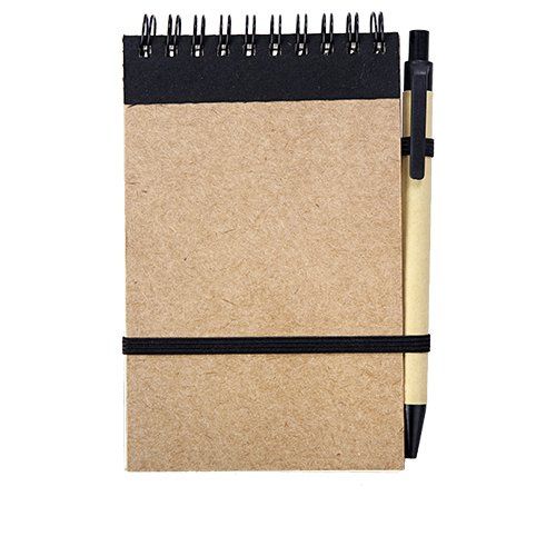 Notes eco z długopisem, Czarny / Beżowy zdjęcie 2