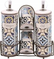 Zestaw Solniczka i pieprzniczka ceramiczny do przypraw + stojak Maestro