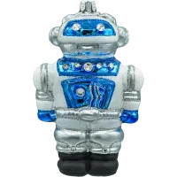 Bombka choinkowa szklana: Robot: niebieski