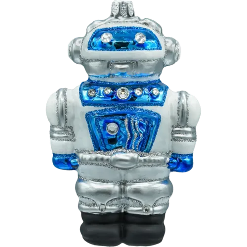 Bombka choinkowa szklana: Robot: niebieski na Arena.pl