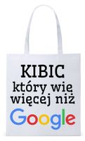 Torba Biała Eco Shopper Dla Kibica Prezent Z Nadrukiem Ze Zdjęciem