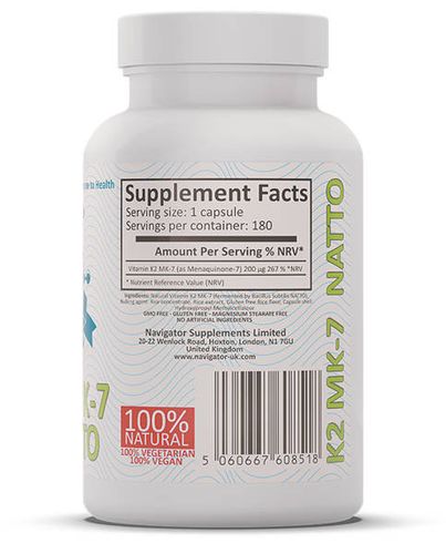 NAVIGATOR Witamin K2 MK-7 NATTO 200 μg 180 kaps. na Arena.pl