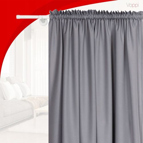VOPPI ZASŁONA GOTOWA NA TAŚMIE 140x250 CM SZARA na Arena.pl