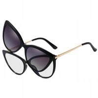 2W1 Kocie Damskie OKULARY do KOMPUTERA + Nakładka przeciwsłoneczna CLIP-ON