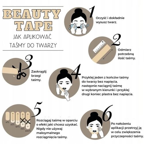 Taśma tejpy plastry do kinesiotapingu kinesio CureTape 5m tape twarzy na Arena.pl