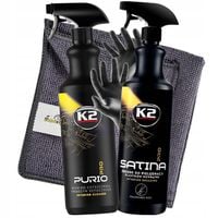 K2 PURIO SATINA PRO DRESSING DO CZYSZCZENIA KOKPITU WNĘTRZA MIKROFIBRA 2x1L