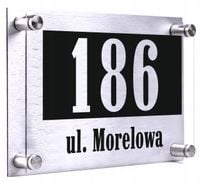 Tabliczka ADRESOWA nr domu ulica 30x20 dibond plexi + DYSTANSE montażowe