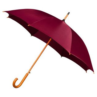 Automatyczna parasolka z drewnianą rączką, bordowa