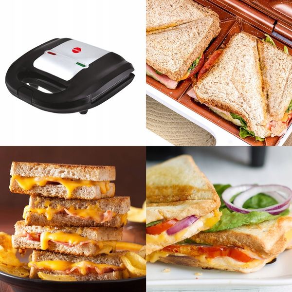 OPIEKACZ KANAPEK TOSTÓW SANDWICH ELDOM CERAMICZNY Z POWŁOKĄ GRANITOWĄ zdjęcie 5