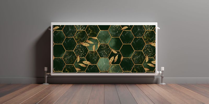 Maskownica MAGNETYCZNA Na Kaloryfer MOZAIKA Marmur Liście 80cm x 60cm zdjęcie 3