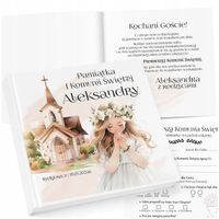 KSIĘGA GOŚCI NA KOMUNIĘ - ALBUM NA ZDJĘCIA - PIĘKNA PAMIĄTKA PRZYJĘCIA