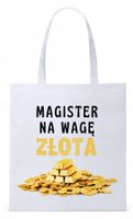 Torba Biała Eco Shopper Dla Magistra Prezent Z Nadrukiem Ze Zdjęciem