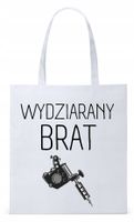 Dla Brata Na Prezent Torba Eco Biała Shopper Z Nadrukiem Ze Zdjęciem
