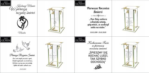 Ekskluzywny znicz szklany złoto biały PERSONALIZOWANY GRAWER dla SZWAGIERKI na Arena.pl