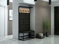 Zestaw mebli do przedpokoju LOFT W wieszak metal czarny/czarny