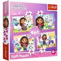 Puzzle Koci Domek Gabi Przygody 4w1 Trefl 4 niezależne układanki malucha 4+
