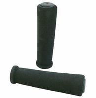 Chwyty rowerowe na kierownicę piankowe czarne z korkami