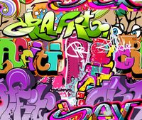 FOTOTAPETA MOTYW GRAFFITI NAPISY KOLOROWE 3D