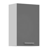 Tiffany T-4/G45 Szary połysk MDF szafka wisząca drzwiczki, półki, szybko