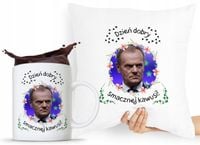 Zestaw Poduszka + Kubek Po Platforma Donald Tusk Z Nadrukiem Ze Zdjęciem