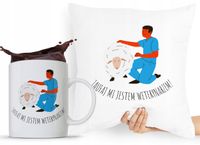 Zestaw Poduszka + Kubek Prezent Dla Weterynarza Z Nadrukiem Ze Zdjęciem