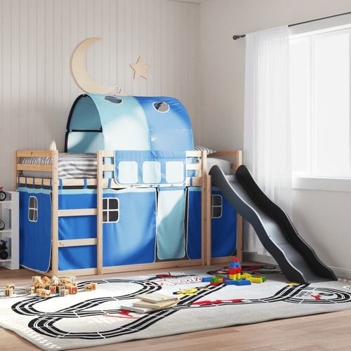 Łóżko na antresoli, ze zjeżdżalnią i zasłonkami, 80x200 cm na Arena.pl