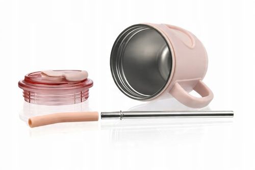 Kubek Termiczny ze Słomką Casno Booker 450 ml Różowy na Arena.pl